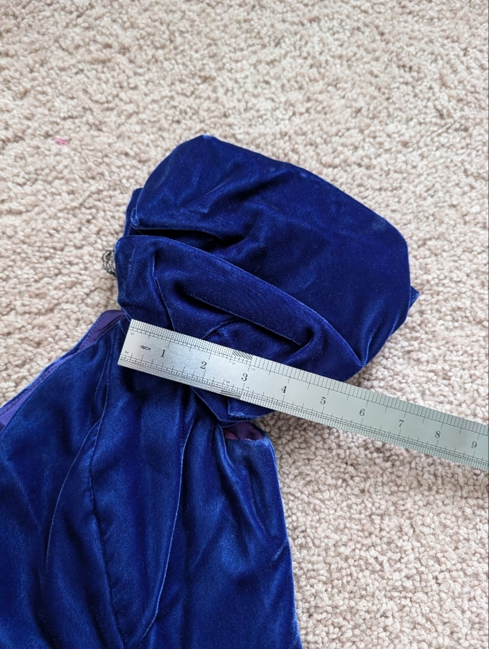 Alex Evenings Womens Blue Vintage Velvet Puff Sleeve Cocktail Midi Dress Size 6 - Picture 13 of 14